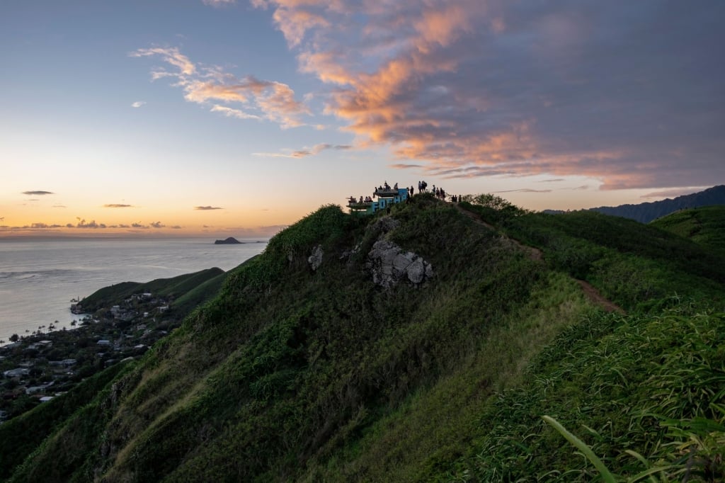 The sunset from the top of Lanikai pillbox hike