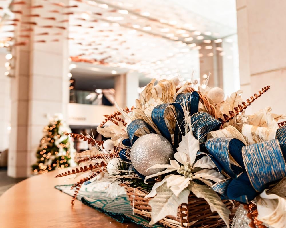A seasonal display in the lobby of Prince Waikiki