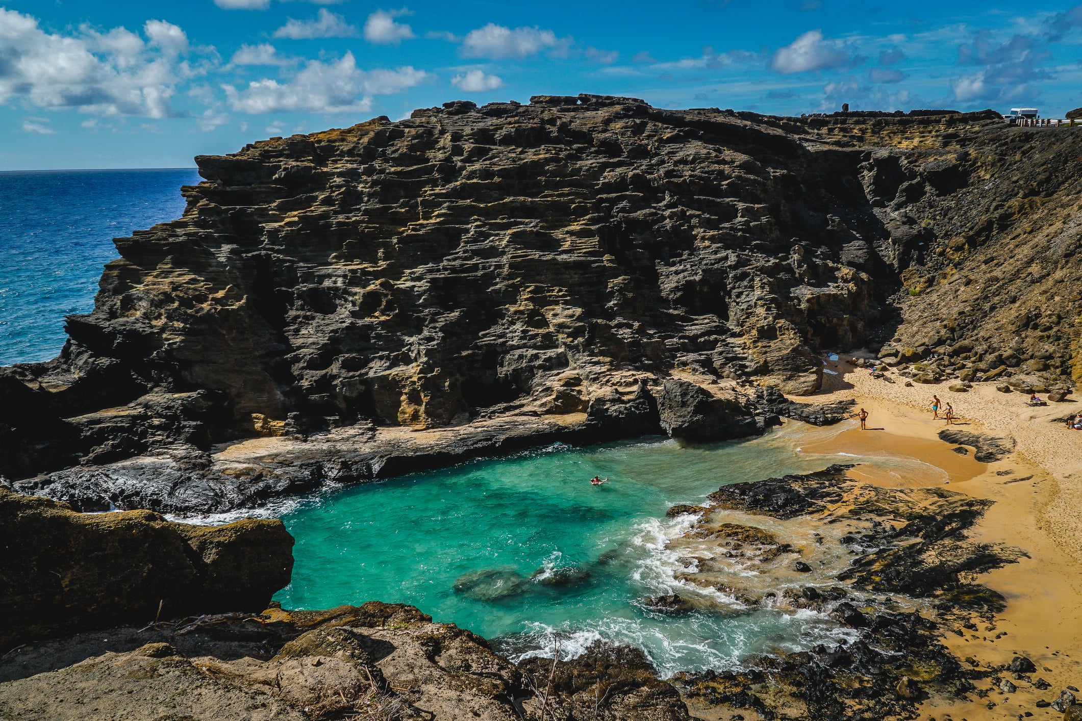 Landscape shot of Hawaii's Halona Blowhole